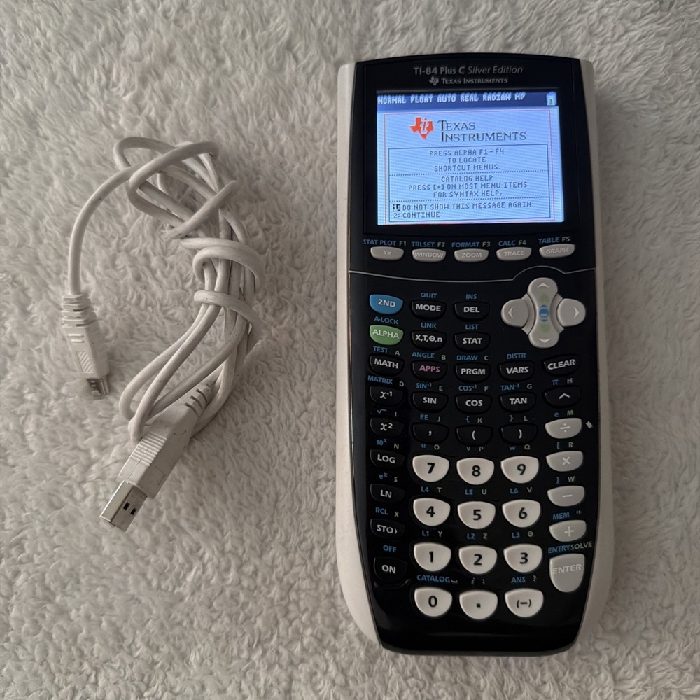 Texas Instruments TI-84 Plus C Silver Edition Color Graphing Calculator W USB